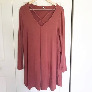 Long Sleeve Rose Tunic/Dress Sz Small